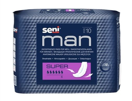 Урологические прокладки (вкладыши) для мужчин SENI Man Super 10 шт. 10109 фото