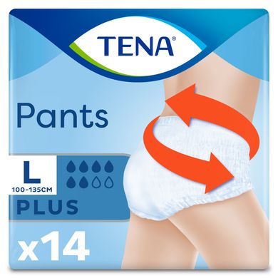 Впитывающие трусы-подгузники для взрослых Tena Pants Plus 3 Large 14 шт. 10065 фото