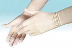Рукавички хірургічні MEDICARE нестерильні, припудрені, розмір 8,0 по 100 штук лівої рукавички і 100 штук правої рукавички в різних коробках.