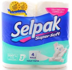 Туалетная бумага SELPAK 3-х слойная 4 шт.