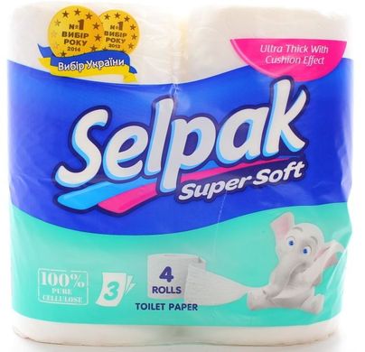 Туалетная бумага SELPAK 3-х слойная 4 шт. 10163 фото