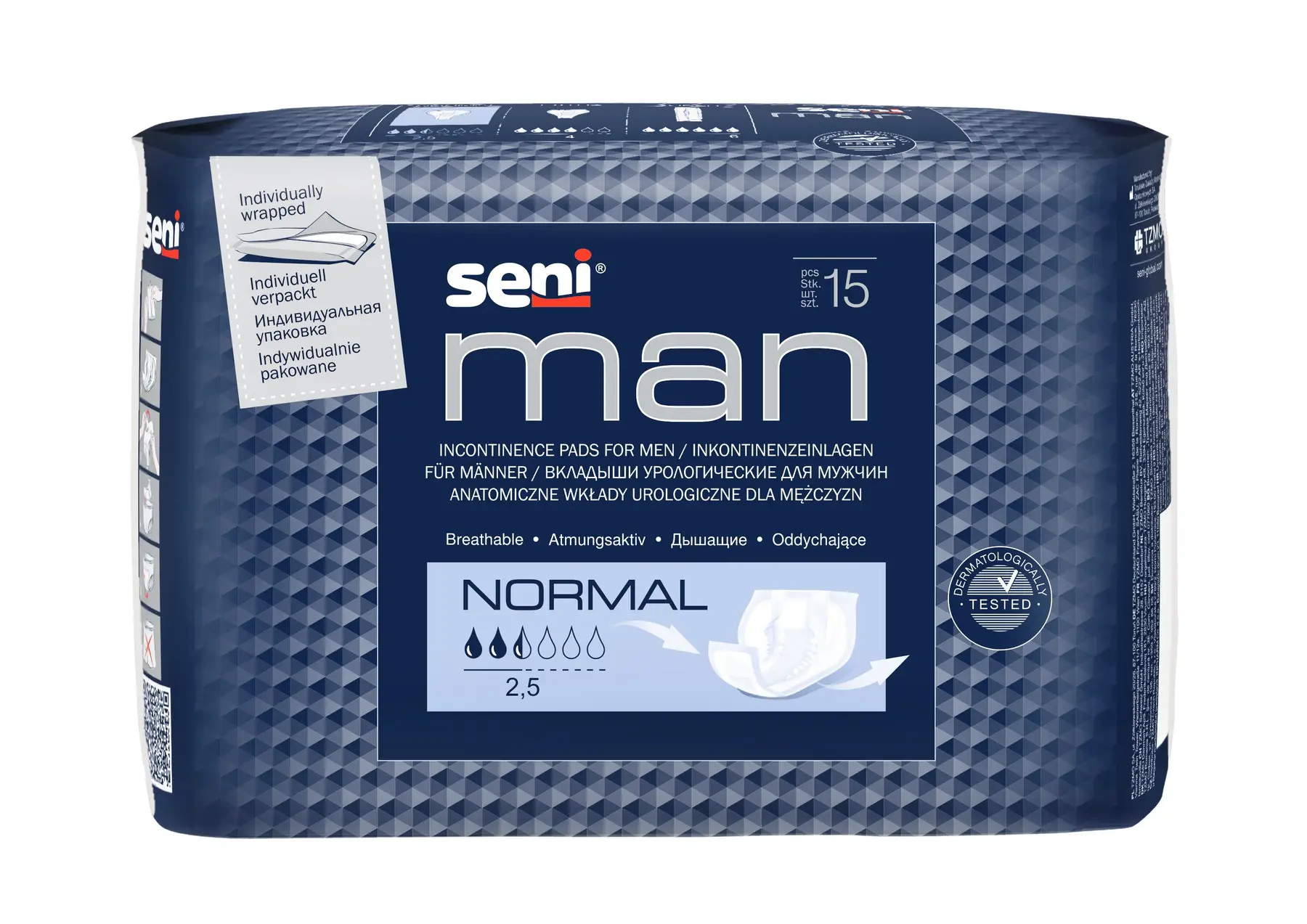 Урологические прокладки (вкладыши) для мужчин SENI с впитываемостью от 50 до 400 мл