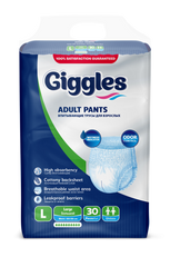 Впитывающие трусы-подгузники для взрослых Giggles Adult Pants 3 Large 30 шт. 