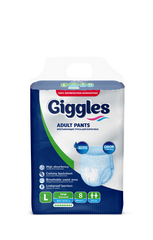 Поглинаючі труси-підгузники для дорослих Giggles Adult Pants 3 Large 8 шт.