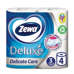 Туалетная бумага ZEWA Deluxe 3-х слойная 4 шт.